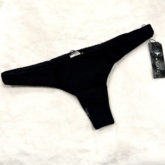 NWT Tavik Ali Mini Swim Bottom Textured Amalfi in Black - Large - Picture 2 of 10